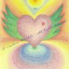 Drawing of a heart with wings, representing an angel