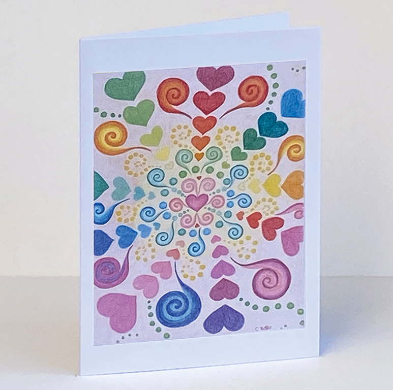 Greeting card “Hearts & Spirals”