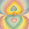Drawing of two hearts mirroring each other with different colours and a connection between them