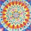 Drawing of a mandala in the shape of a flower wiht hearts in the middle